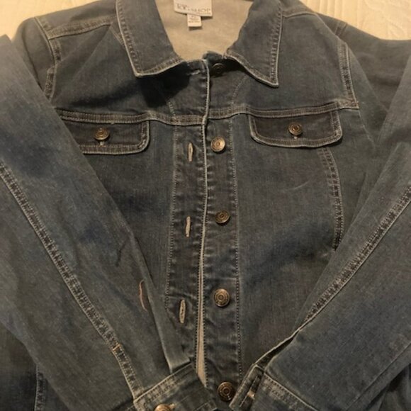 The Tog Shop Denim/Jeans Jacket, Petite L - Picture 1 of 5